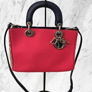 Dior Calfskin Python Diorissimo Fuchsia Two -  Way Bag